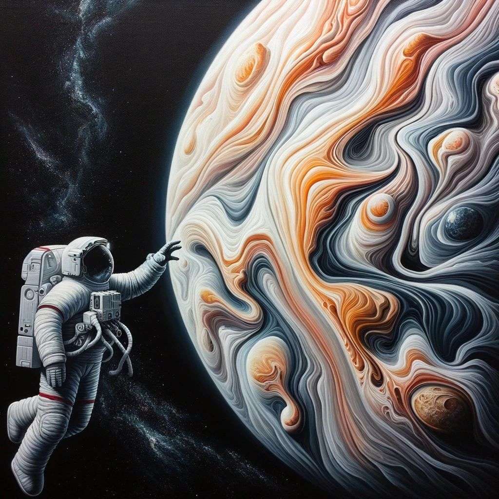 an astronaut, painting, abstract style